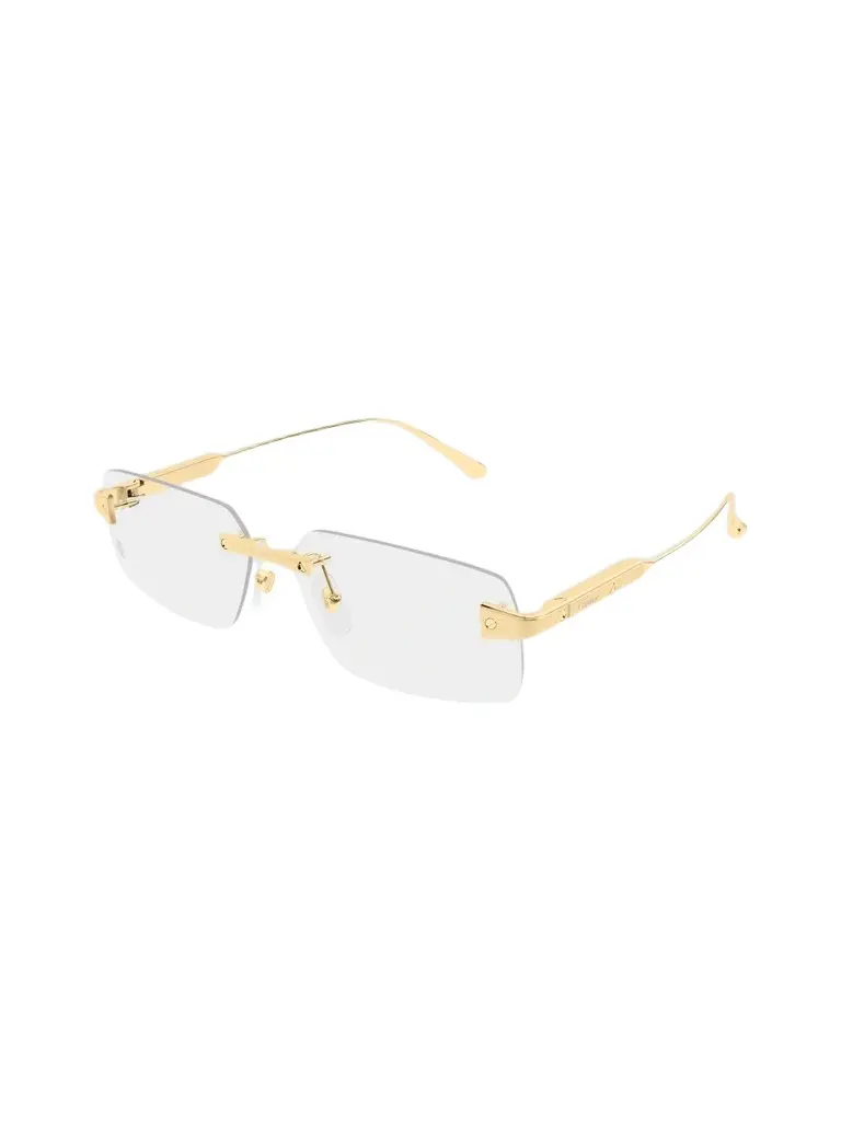 Cartier Men's Santos De 59MM Platinum-Plated Rimless Rectangular Eyeglasses