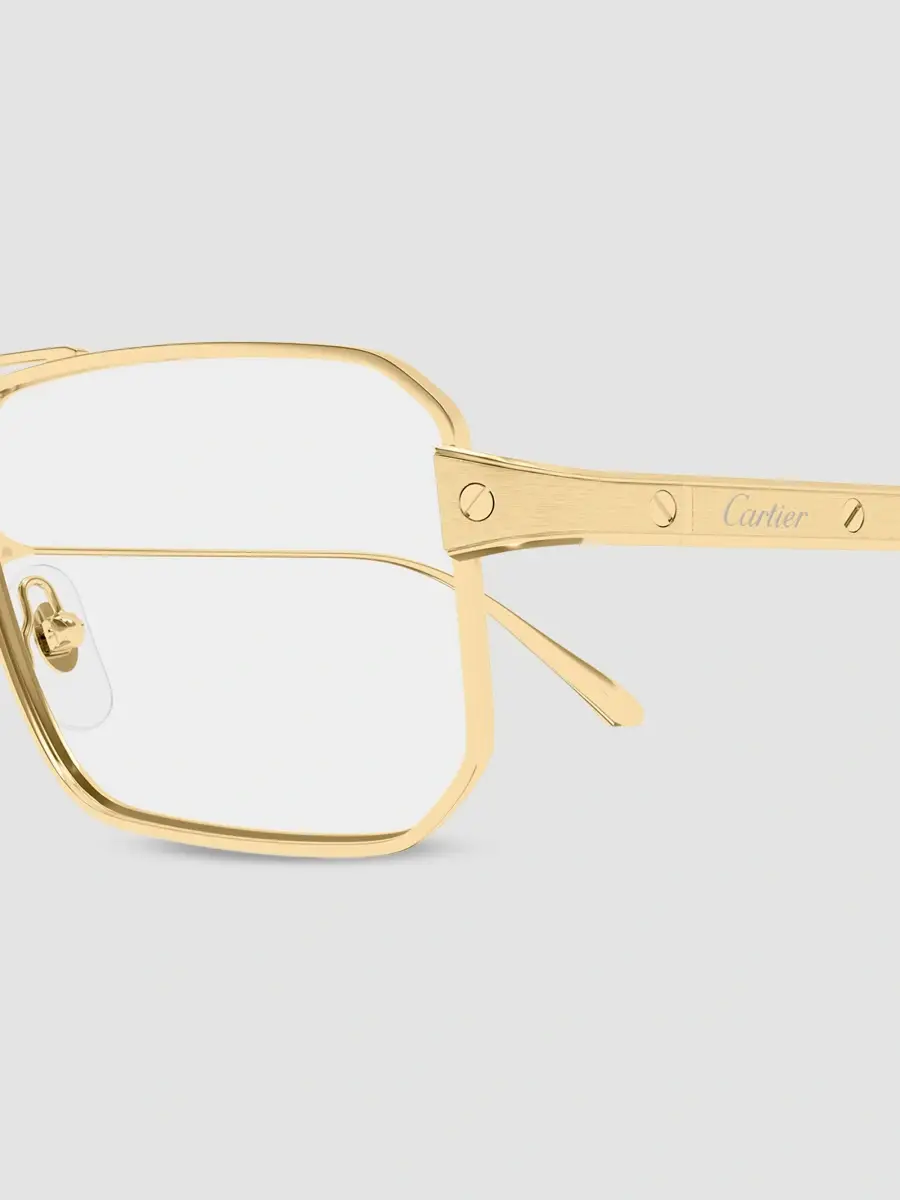 Cartier Men's Santos De 57MM 24K-Gold-Plated Rectangular Eyeglasses | Thumbnail 3 Cartier Men's Santos De 57MM 24K-Gold-Plated Rectangular Eyeglasses | Thumbnail 3
