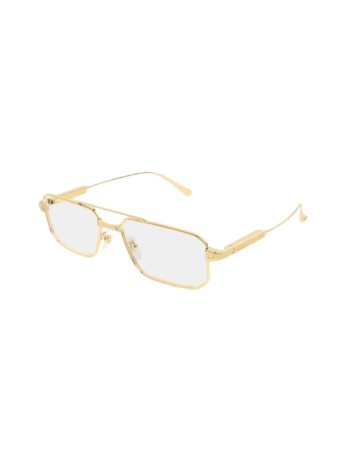 Cartier Men's Santos De 57MM 24K-Gold-Plated Rectangular Eyeglasses