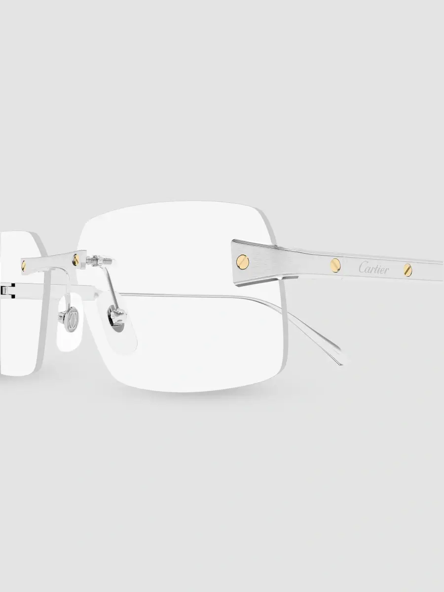 Cartier Men's Santos De 59MM Platinum-Plated Rimless Rectangular Eyeglasses | Thumbnail 2