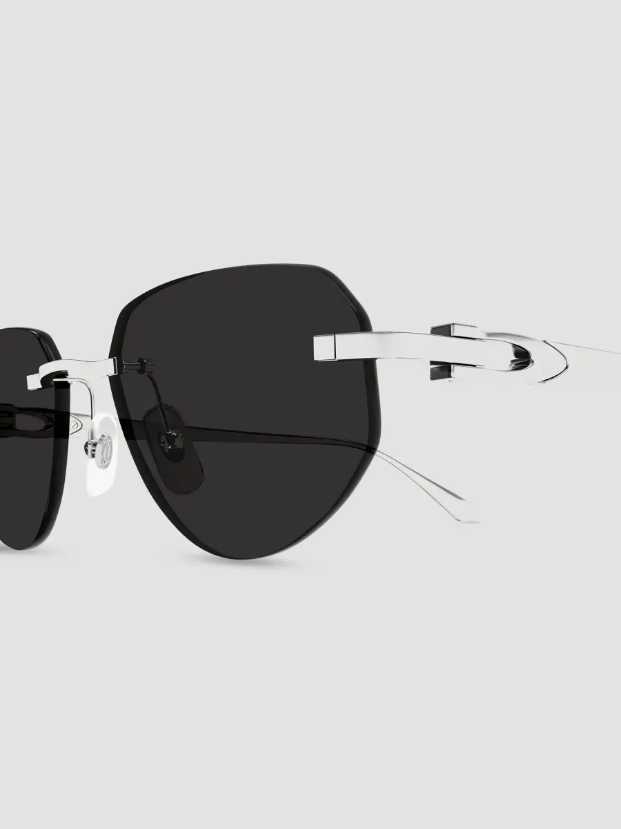 Cartier Men's Motifs de 54MM Platinum-Plated Geometric Sunglasses | Thumbnail 3 Cartier Men's Motifs de 54MM Platinum-Plated Geometric Sunglasses | Thumbnail 3
