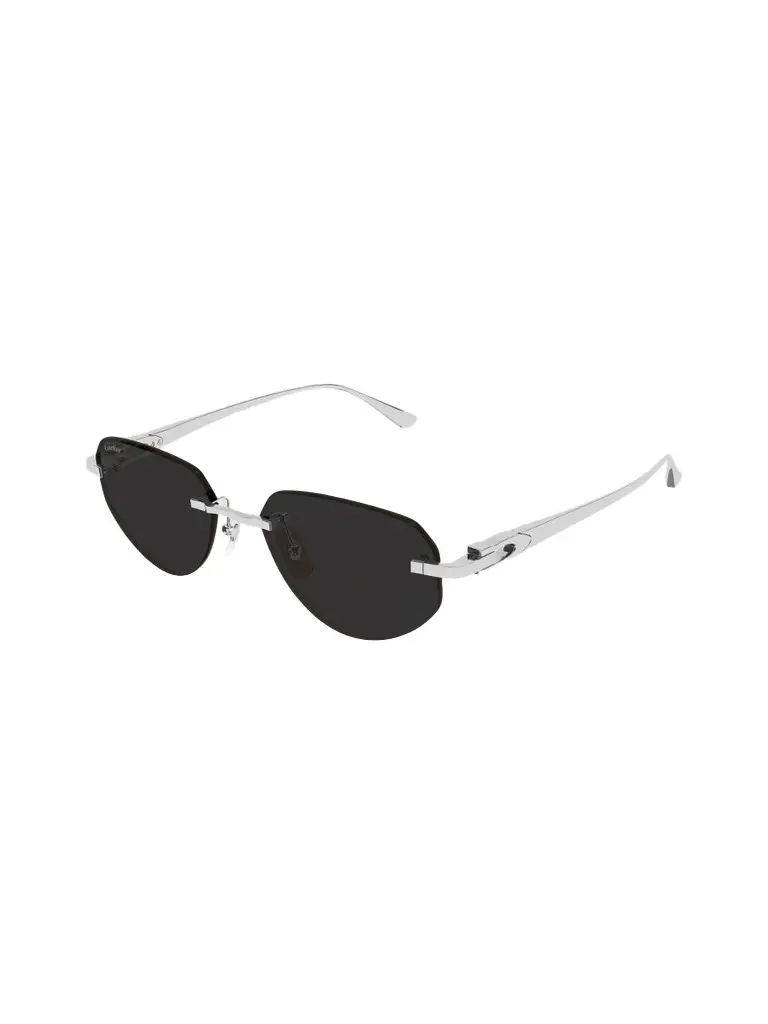 Cartier Men's Motifs de 54MM Platinum-Plated Geometric Sunglasses