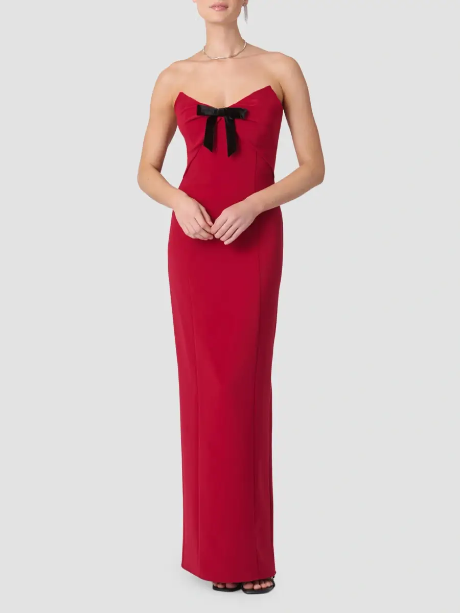 Shoshanna Women's Brielle Strapless Bow Column Gown | Thumbnail 2 Shoshanna Women's Brielle Strapless Bow Column Gown | Thumbnail 2