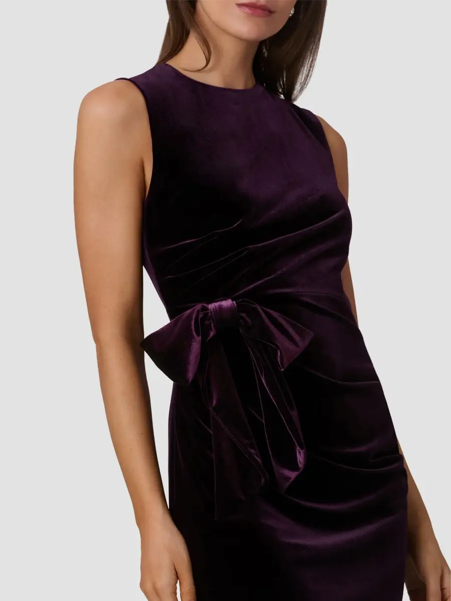 Shoshanna Women's Lee Velvet Bow Mini Dress | Thumbnail 4