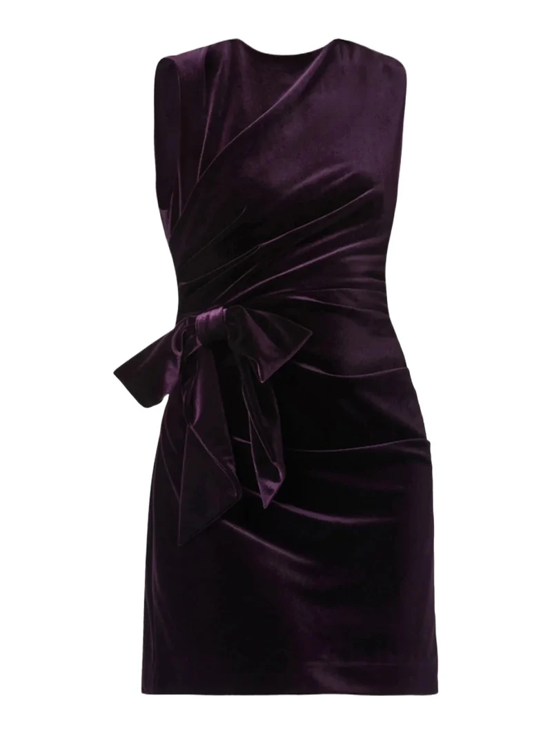 Shoshanna Women's Lee Velvet Bow Mini Dress
