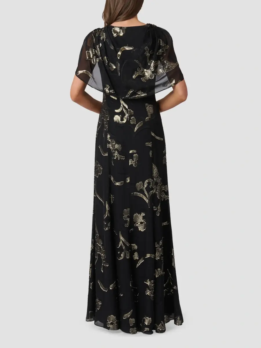 Shoshanna Women's Annalynn Metallic Chiffon A-Line Gown | Thumbnail 3 Shoshanna Women's Annalynn Metallic Chiffon A-Line Gown | Thumbnail 3