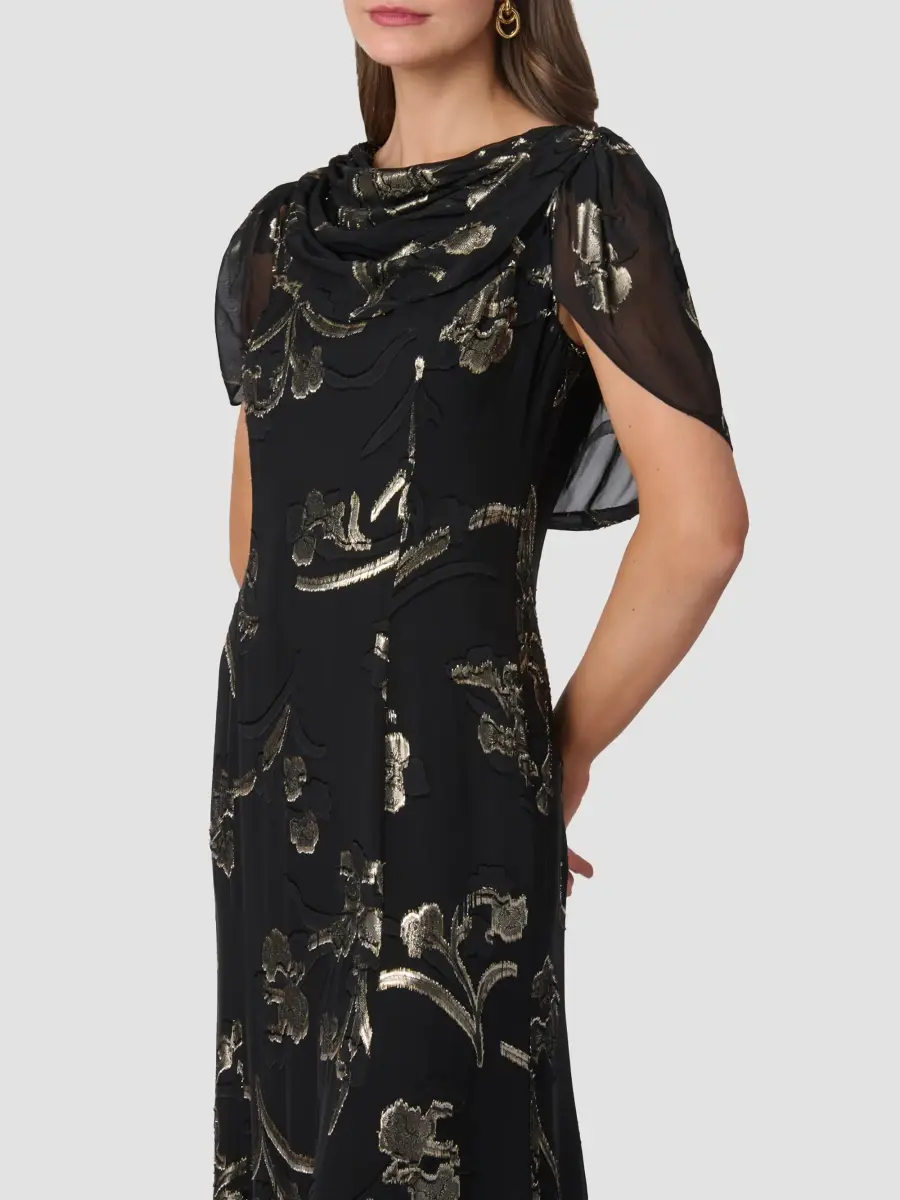 Shoshanna Women's Annalynn Metallic Chiffon A-Line Gown | Thumbnail 4 Shoshanna Women's Annalynn Metallic Chiffon A-Line Gown | Thumbnail 4