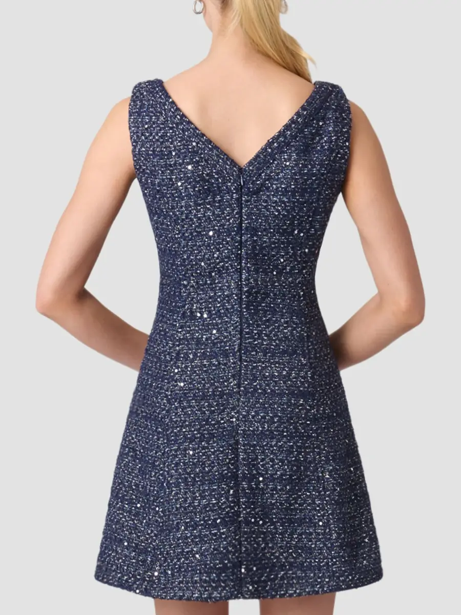 Shoshanna Women's Bradford Metallic Tweed Mini Dress | Thumbnail 3