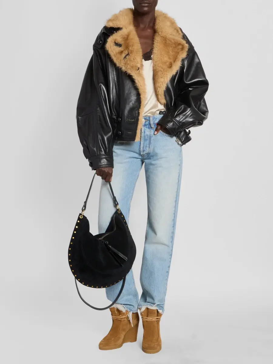Isabel Marant Women's Oskan Suede & Leather Hobo Bag | Thumbnail 2