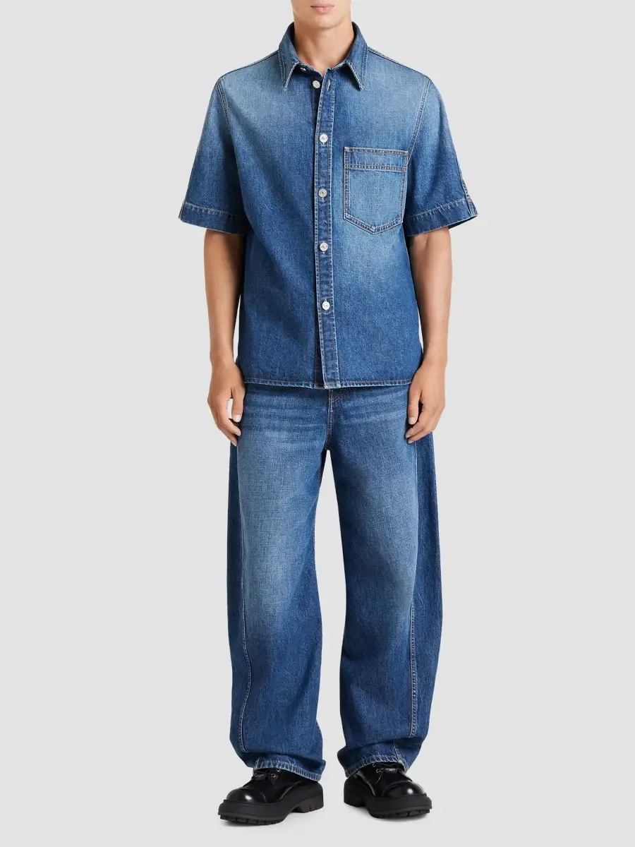 Givenchy Men's Couture Seam Shirt in Denim - Dark Blue | Thumbnail 2