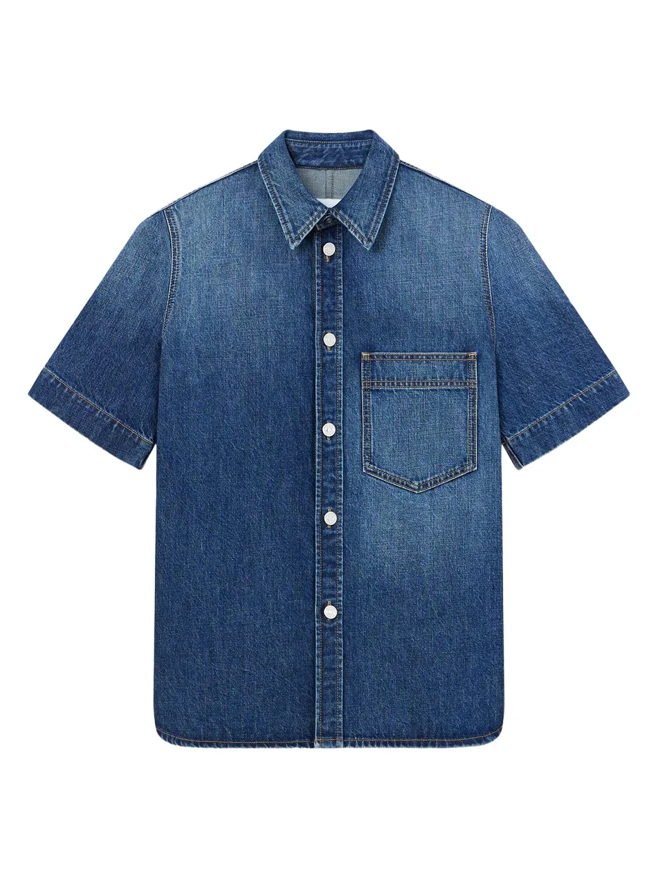 Givenchy Men's Couture Seam Shirt in Denim - Dark Blue