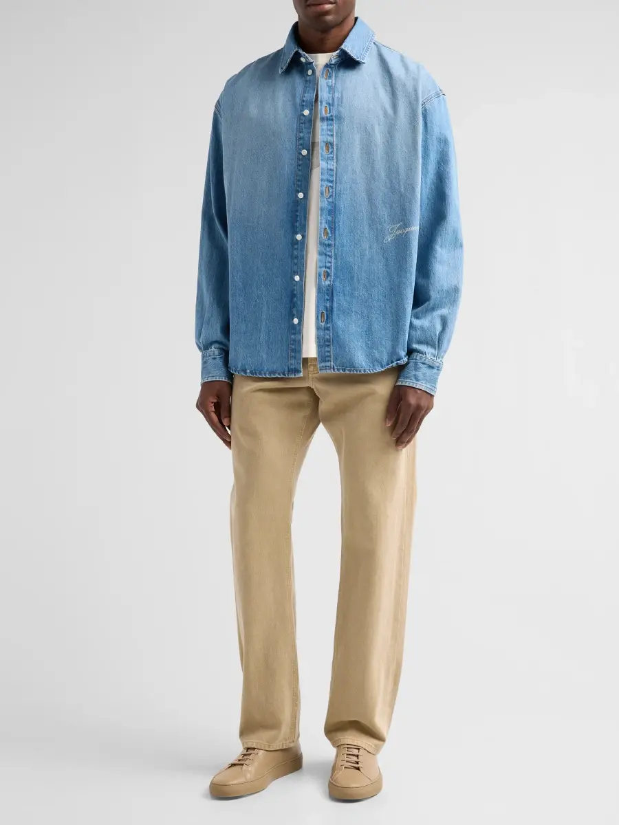 Jacquemus Men's Simon De Nîmes Cotton Denim Shirt | Thumbnail 2 Jacquemus Men's Simon De Nîmes Cotton Denim Shirt | Thumbnail 2