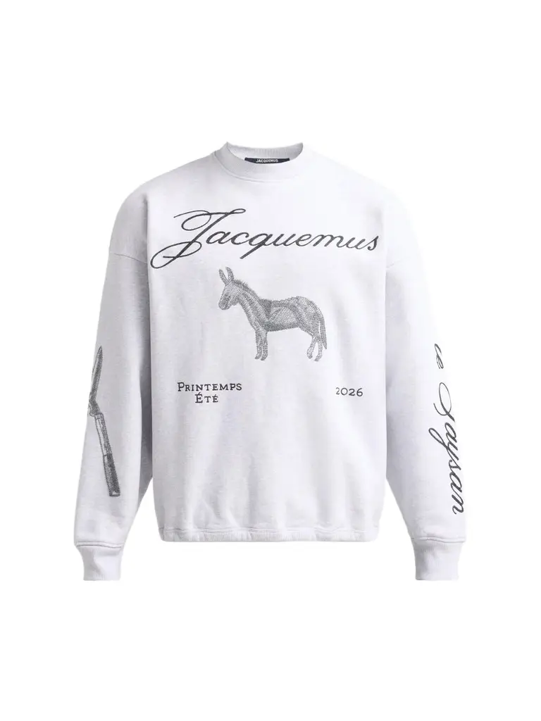 Jacquemus Men's Le Âne Graphic Cotton Sweatshirt