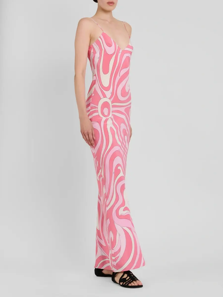 PUCCI Women's Silk Crepe De Chine Maxi Slipdress | Thumbnail 4 PUCCI Women's Silk Crepe De Chine Maxi Slipdress | Thumbnail 4