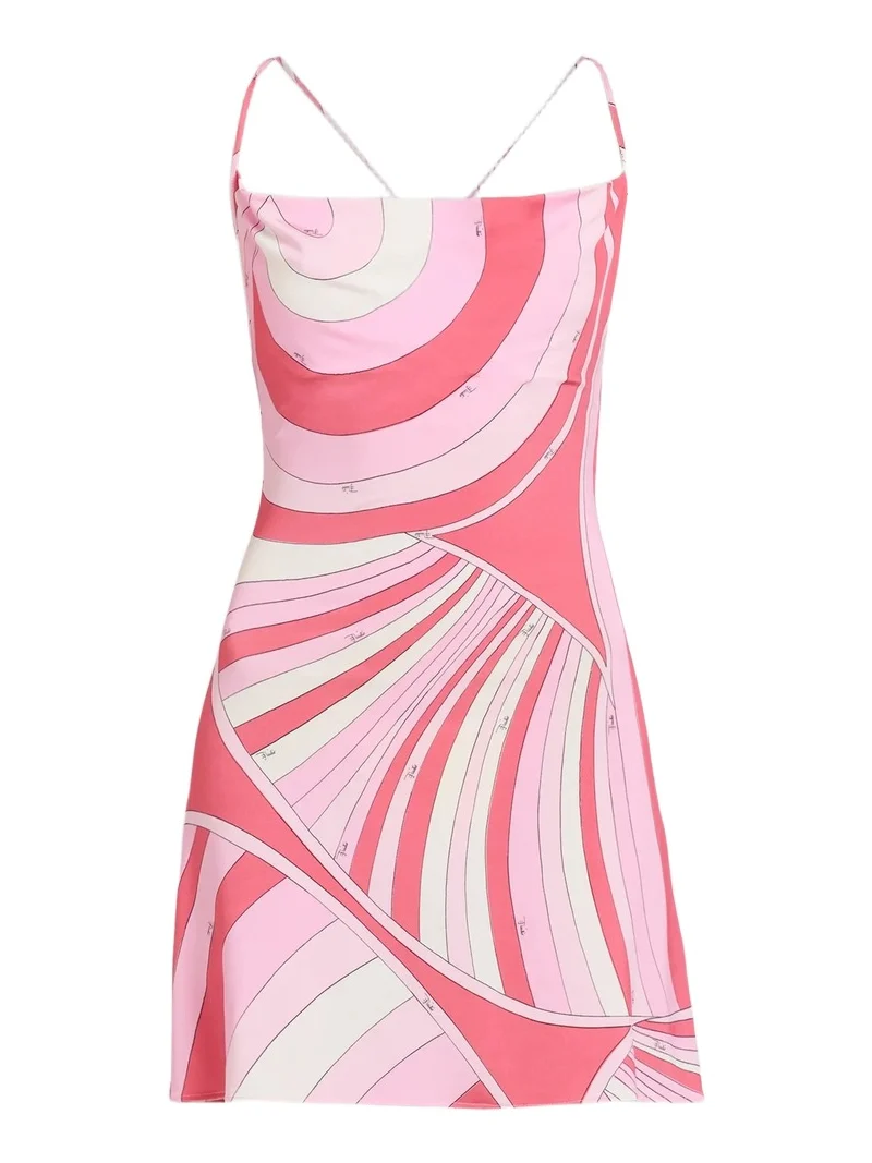 Women's Printed Jersey Satin Mini Dress Women's Printed Jersey Satin Mini Dress