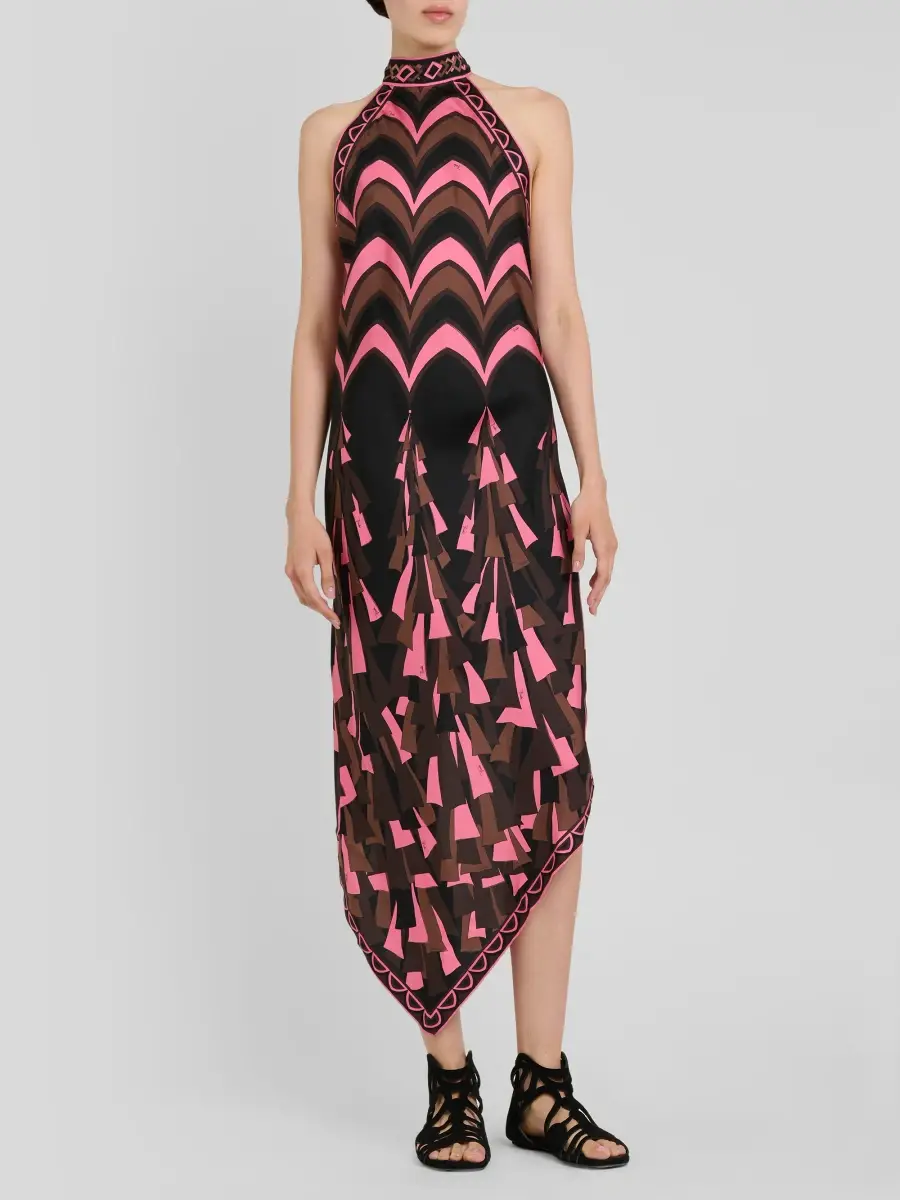 PUCCI Women's Printed Silk Twill Halter Maxi Dress | Thumbnail 2
