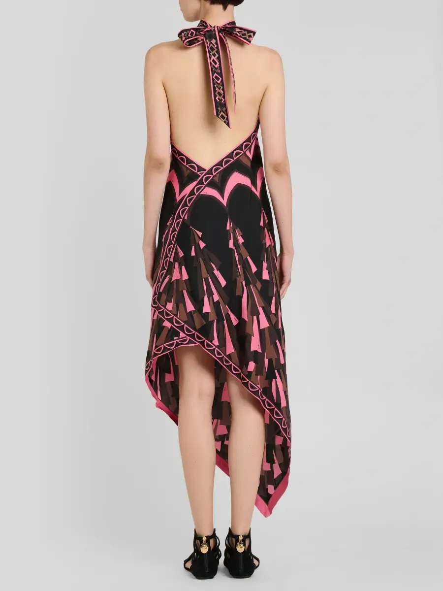 PUCCI Women's Printed Silk Twill Halter Maxi Dress | Thumbnail 3