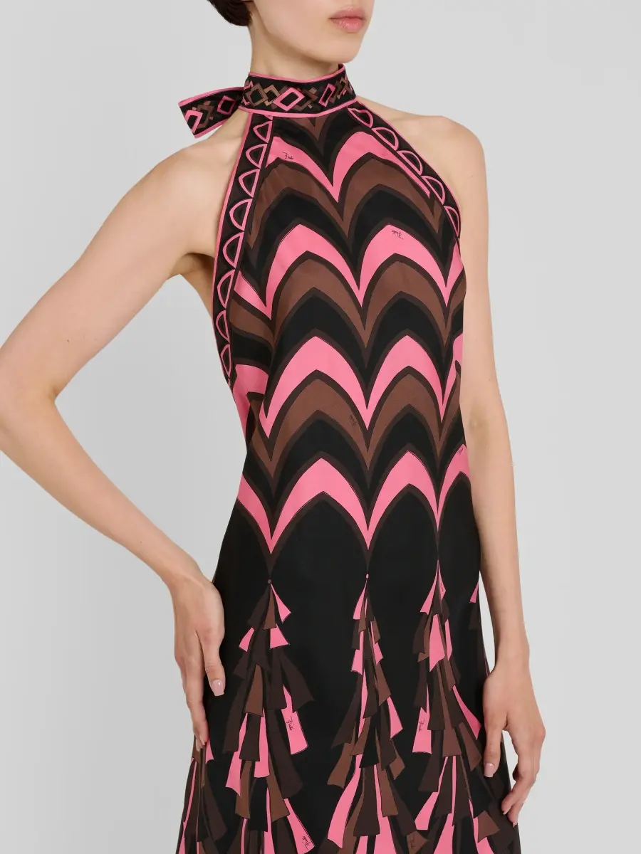 PUCCI Women's Printed Silk Twill Halter Maxi Dress | Thumbnail 5