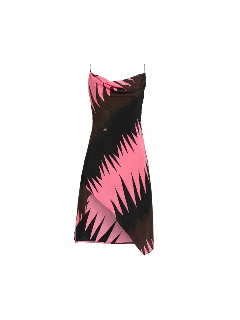 Women's Silk Cowlneck Mini Dress