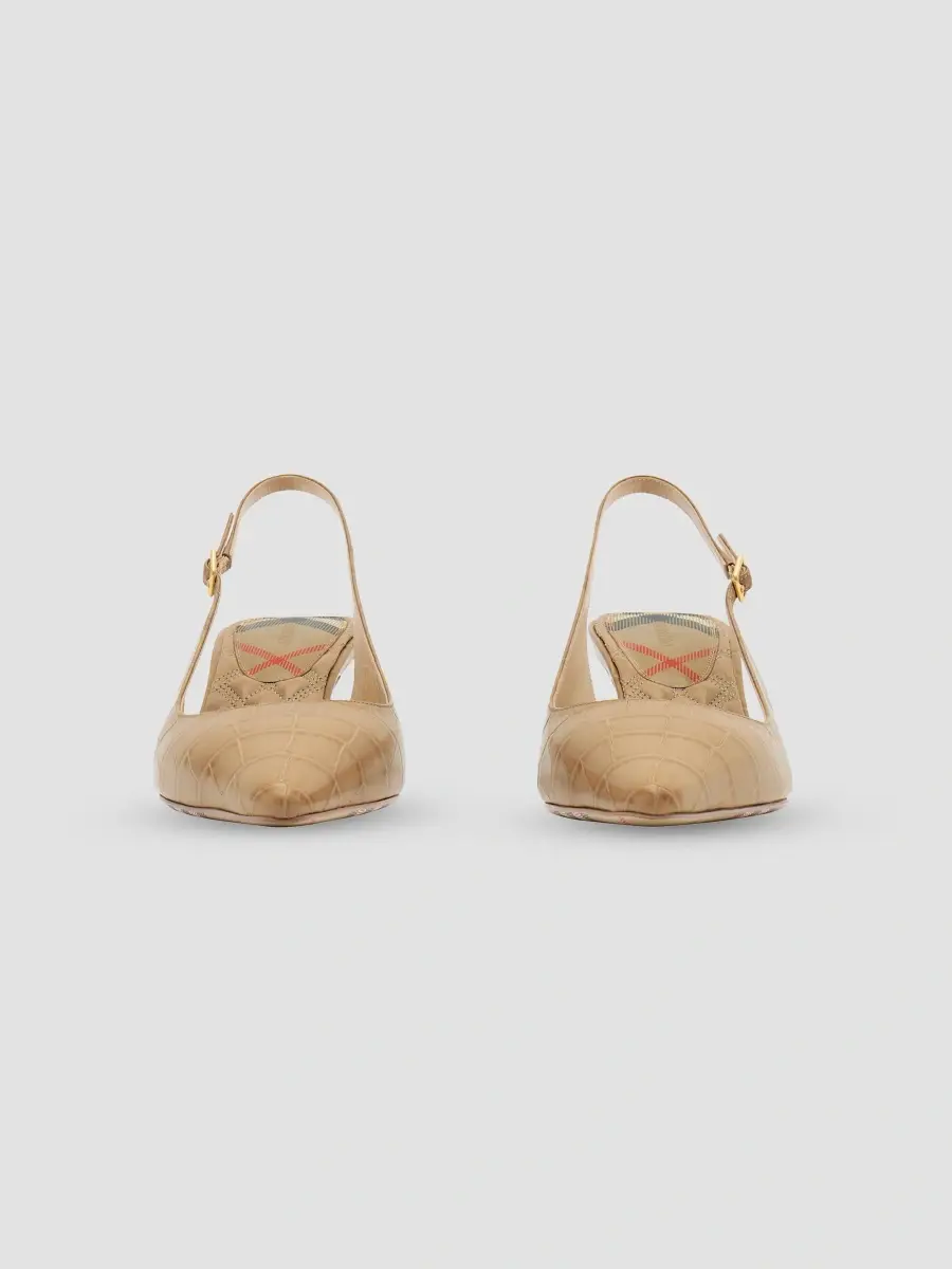 Burberry Women's 55MM Crocodile-Embossed Leather Dame Slingback Pumps | Thumbnail 2 Burberry Women's 55MM Crocodile-Embossed Leather Dame Slingback Pumps | Thumbnail 2