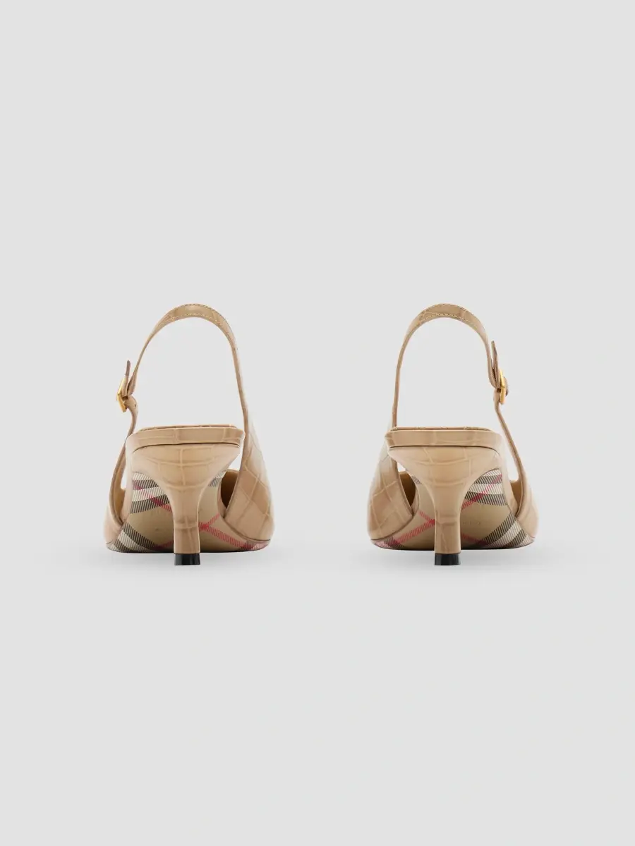 Burberry Women's 55MM Crocodile-Embossed Leather Dame Slingback Pumps | Thumbnail 3 Burberry Women's 55MM Crocodile-Embossed Leather Dame Slingback Pumps | Thumbnail 3