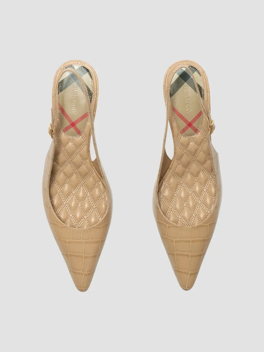 Burberry Women's 55MM Crocodile-Embossed Leather Dame Slingback Pumps | Thumbnail 5 Burberry Women's 55MM Crocodile-Embossed Leather Dame Slingback Pumps | Thumbnail 5