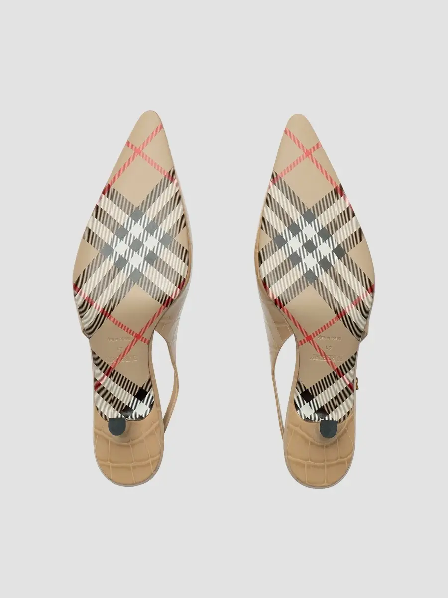 Burberry Women's 55MM Crocodile-Embossed Leather Dame Slingback Pumps | Thumbnail 6 Burberry Women's 55MM Crocodile-Embossed Leather Dame Slingback Pumps | Thumbnail 6
