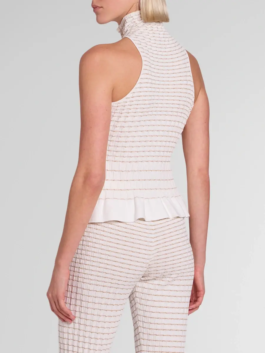 Casablanca Women's Mosaic Pleated Striped Top | Thumbnail 3 Casablanca Women's Mosaic Pleated Striped Top | Thumbnail 3