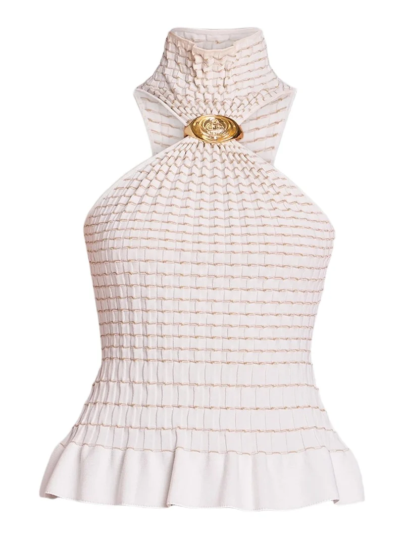 Women's Mosaic Pleated Striped Top