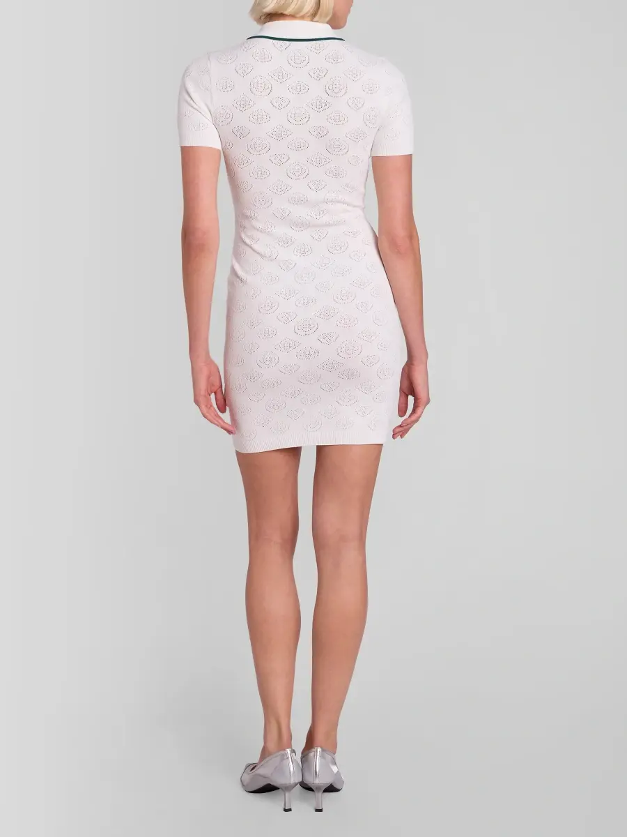 Casablanca Women's Pointelle Monogram Polo Mini Dress | Thumbnail 3