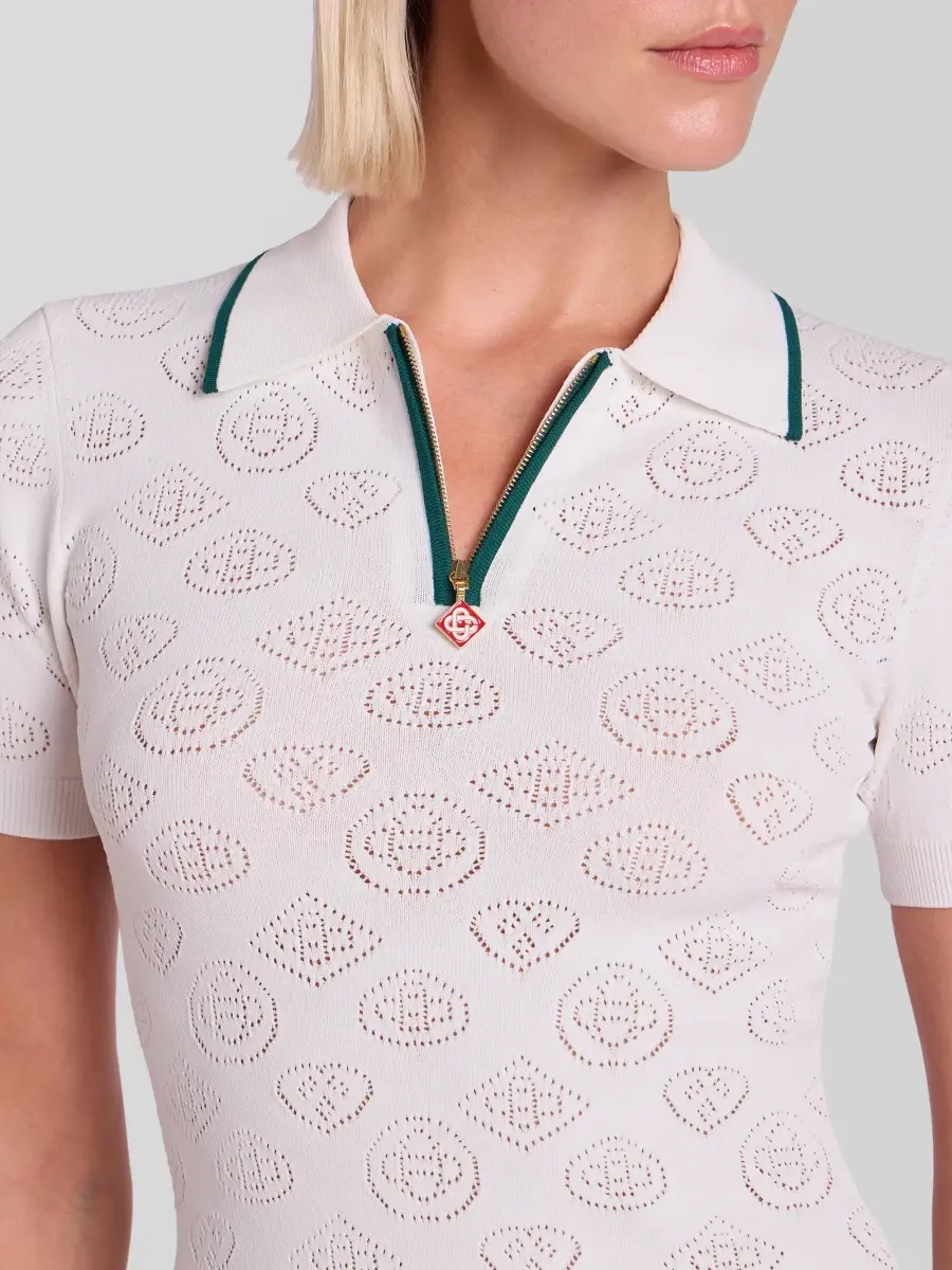Casablanca Women's Pointelle Monogram Polo Mini Dress | Thumbnail 5