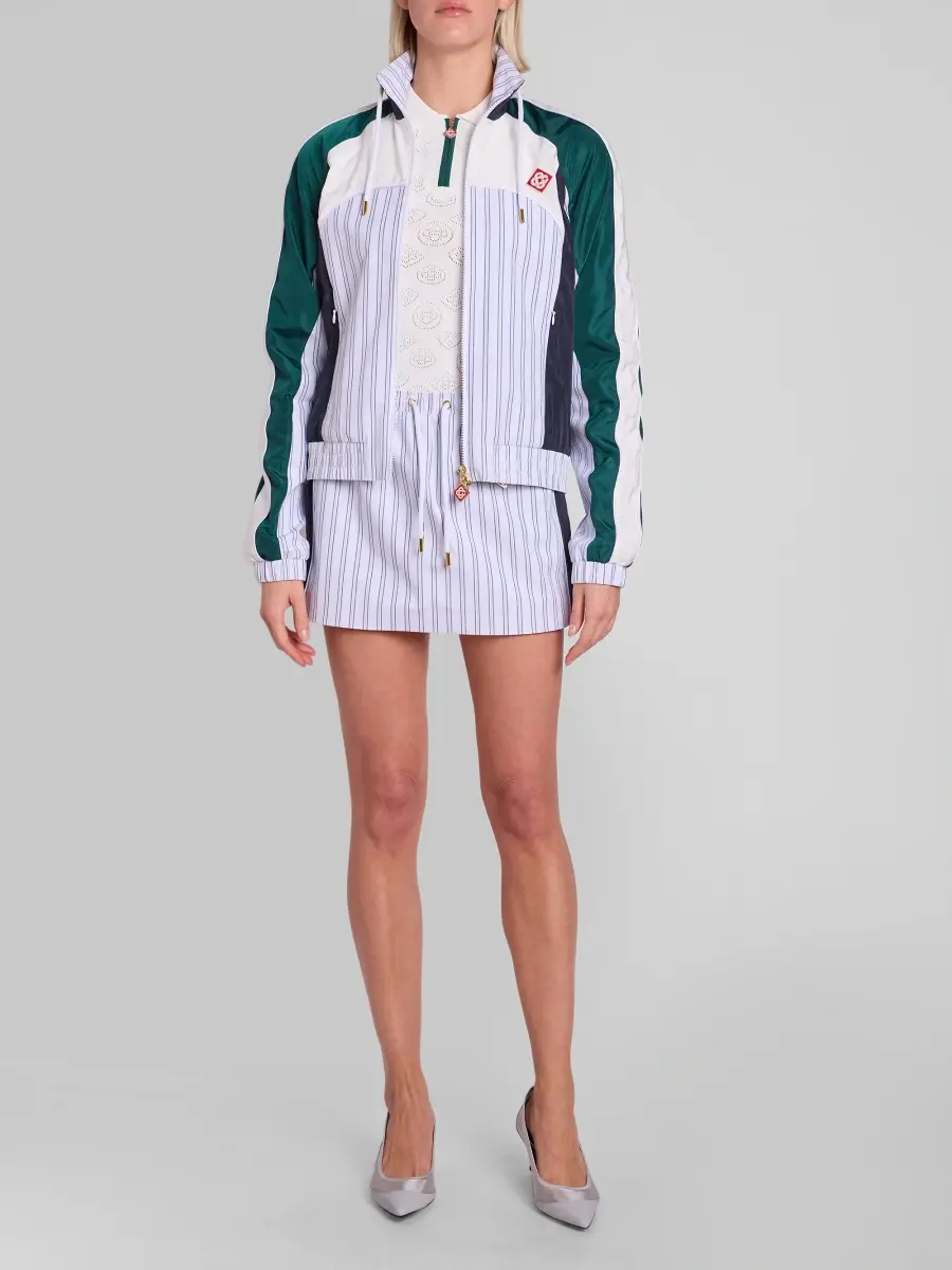Casablanca Women's Pinstripe Panelled Track Jacket | Thumbnail 2 Casablanca Women's Pinstripe Panelled Track Jacket | Thumbnail 2