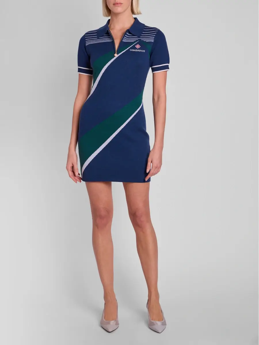 Casablanca Women's Pyramid Jacquard Polo Mini Dress | Thumbnail 2 Casablanca Women's Pyramid Jacquard Polo Mini Dress | Thumbnail 2
