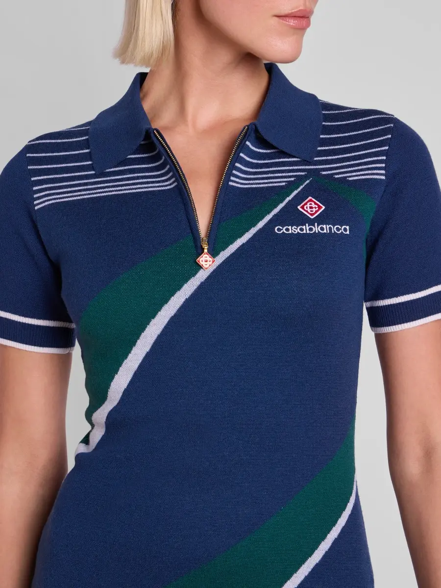 Casablanca Women's Pyramid Jacquard Polo Mini Dress | Thumbnail 5 Casablanca Women's Pyramid Jacquard Polo Mini Dress | Thumbnail 5