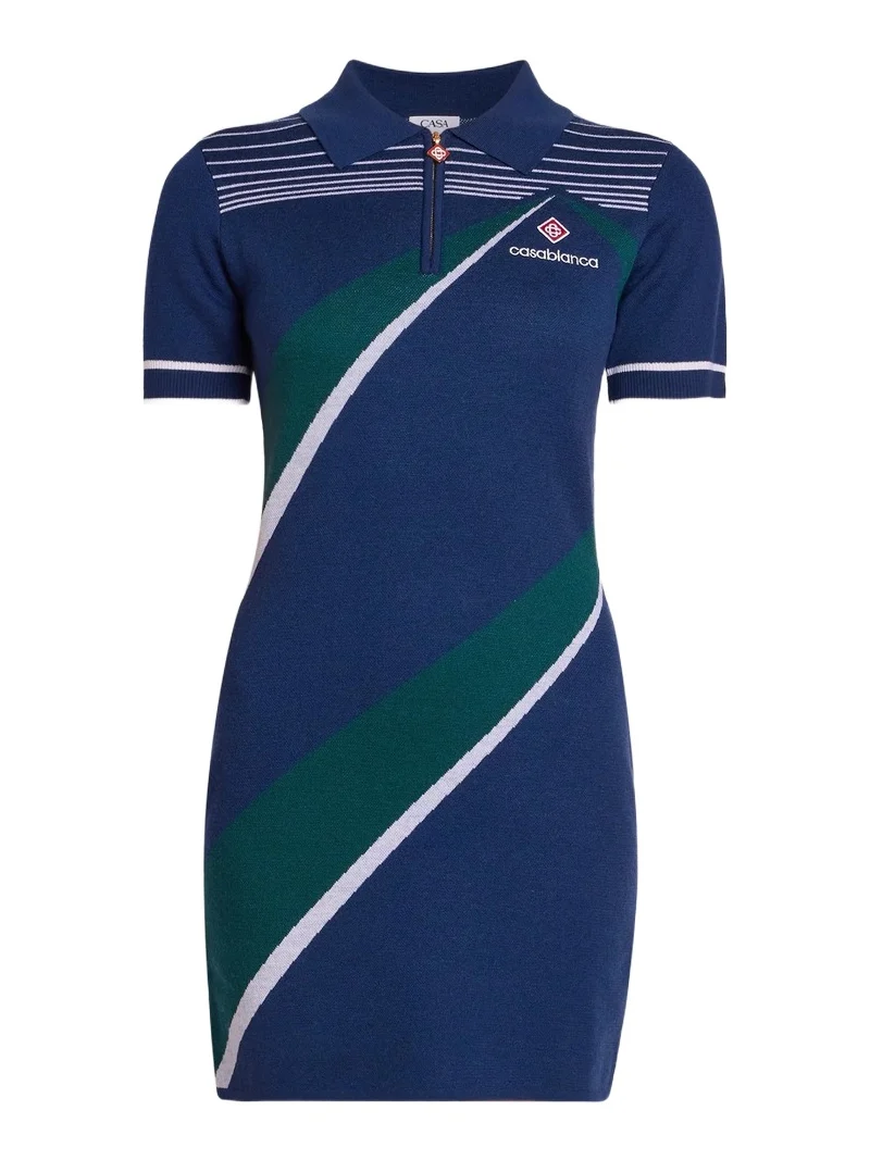 Casablanca Women's Pyramid Jacquard Polo Mini Dress
