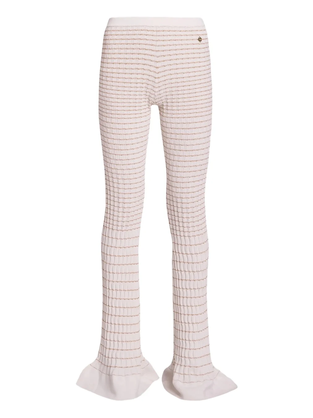 Women's Mosaic Pleated Striped Ruffled-Cuff Pants Women's Mosaic Pleated Striped Ruffled-Cuff Pants