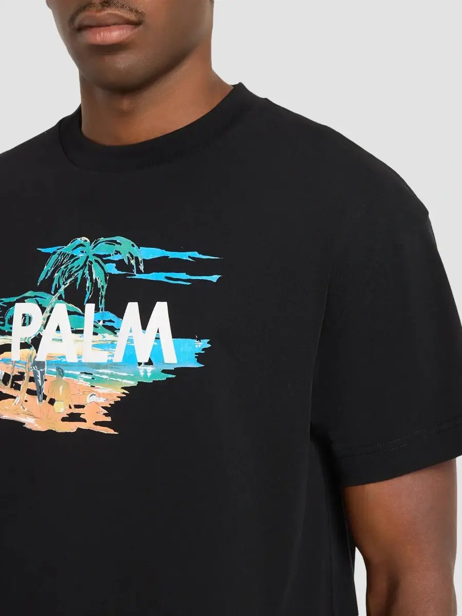 Palm Angels Men's Palm Island Cotton Crewneck T-Shirt | Thumbnail 5 Palm Angels Men's Palm Island Cotton Crewneck T-Shirt | Thumbnail 5
