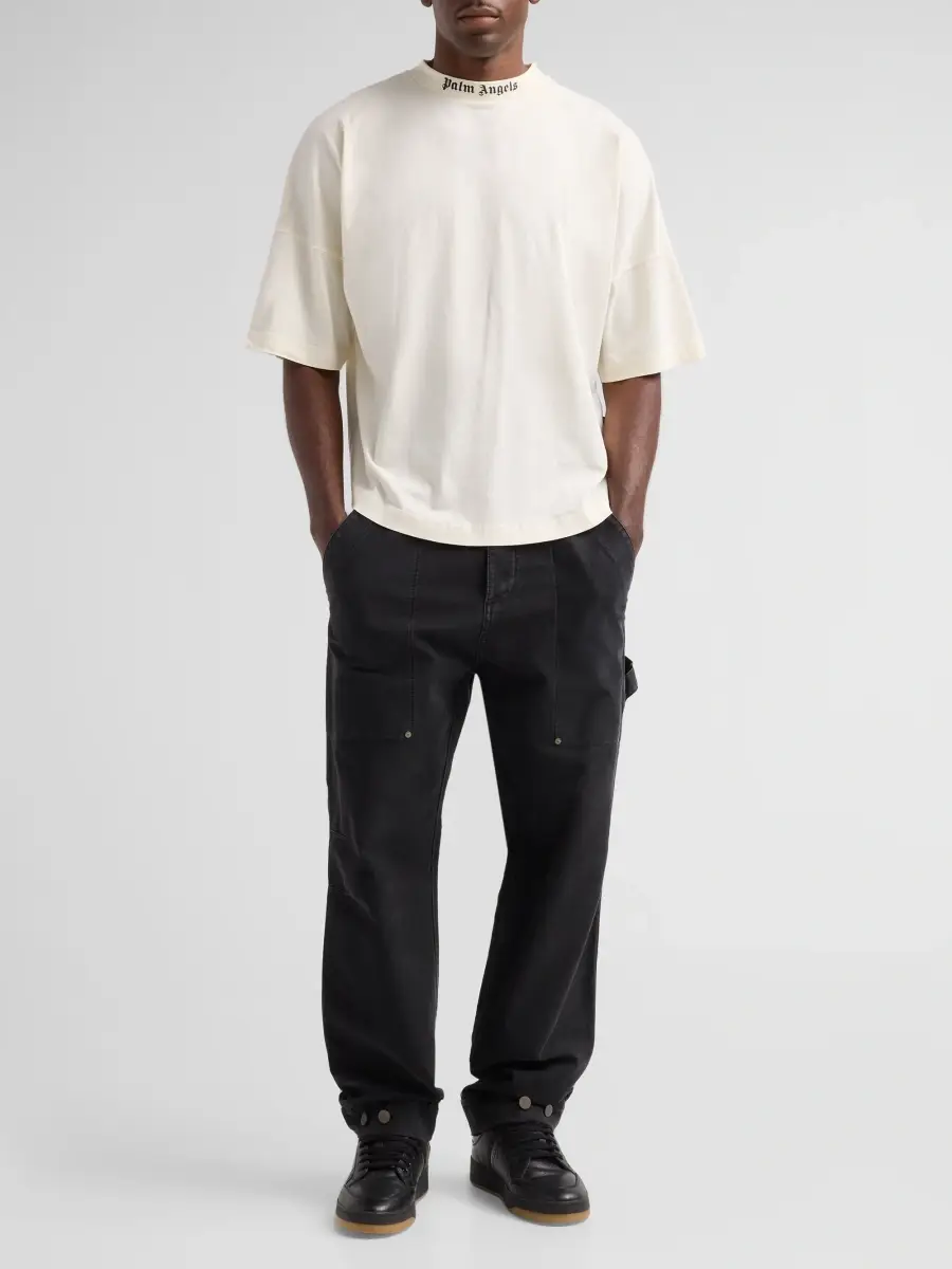 Palm Angels Men's Classic Logo Over Crewneck T-Shirt | Thumbnail 2