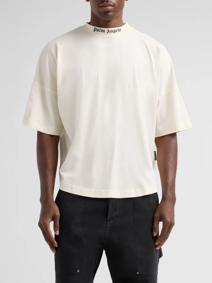 Palm Angels Men's Classic Logo Over Crewneck T-Shirt | Thumbnail 4