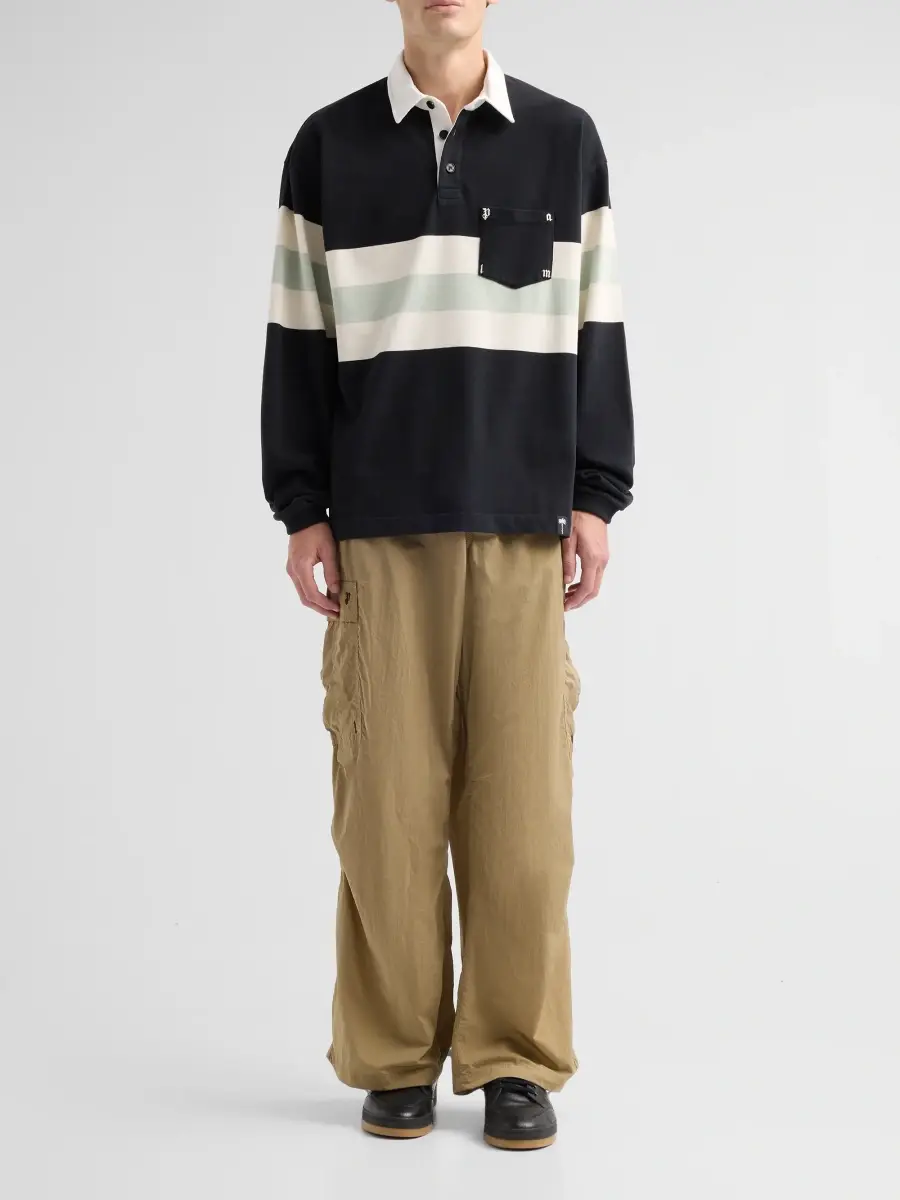 Palm Angels Men's Oversized Cotton Rugby Shirt | Thumbnail 2 Palm Angels Men's Oversized Cotton Rugby Shirt | Thumbnail 2