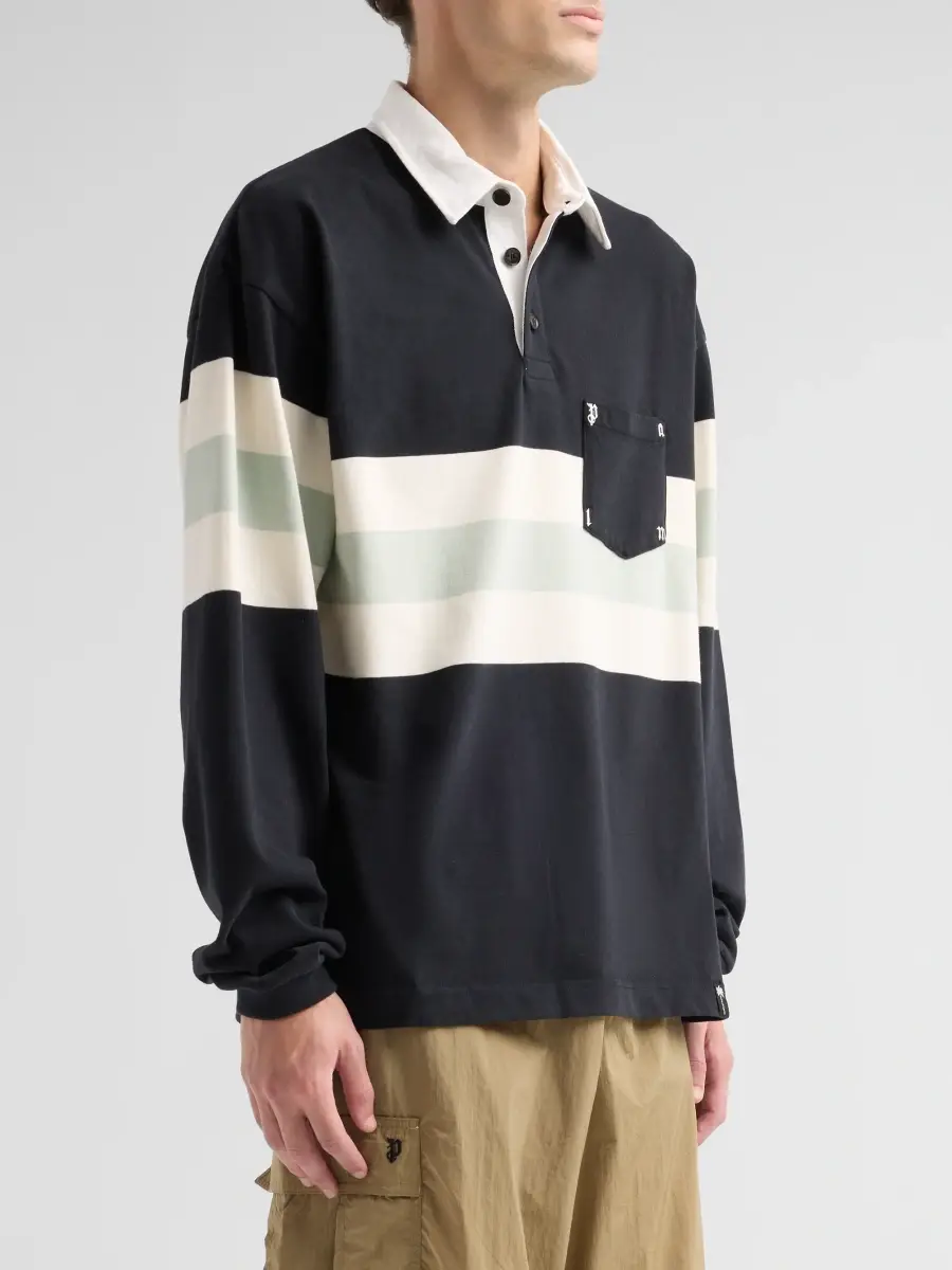 Palm Angels Men's Oversized Cotton Rugby Shirt | Thumbnail 4 Palm Angels Men's Oversized Cotton Rugby Shirt | Thumbnail 4