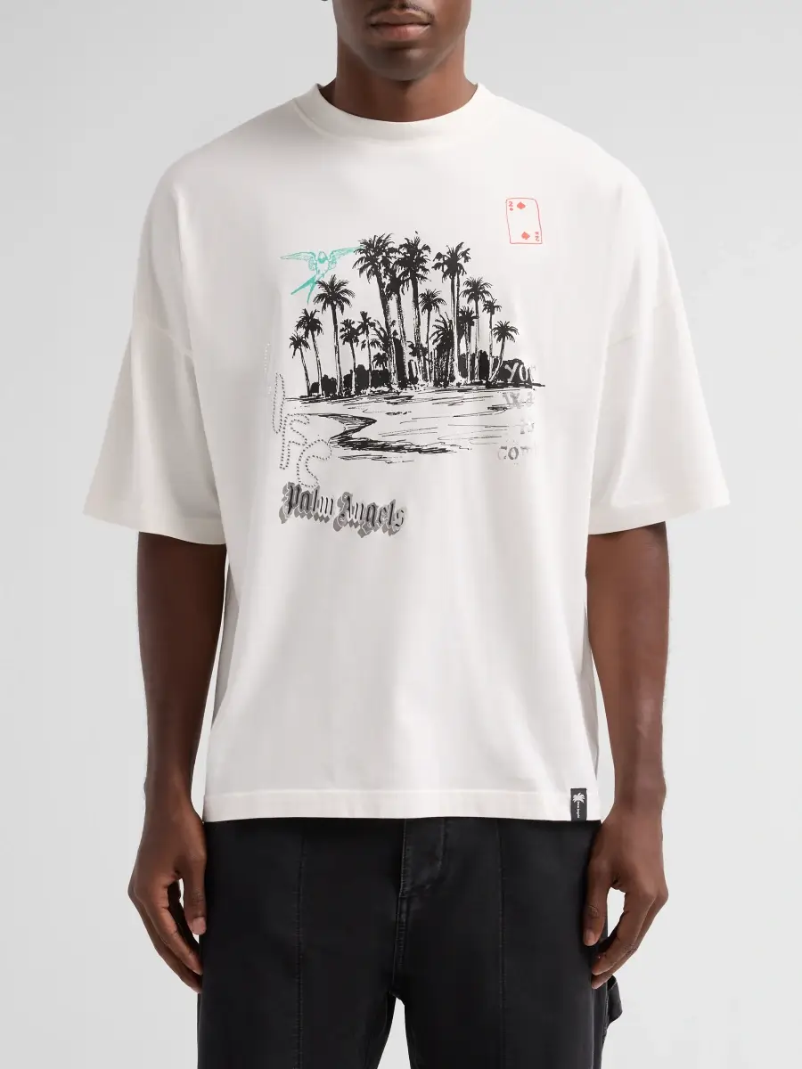 Palm Angels Men's Palm Life Cotton Loose Crewneck T-Shirt | Thumbnail 5 Palm Angels Men's Palm Life Cotton Loose Crewneck T-Shirt | Thumbnail 5