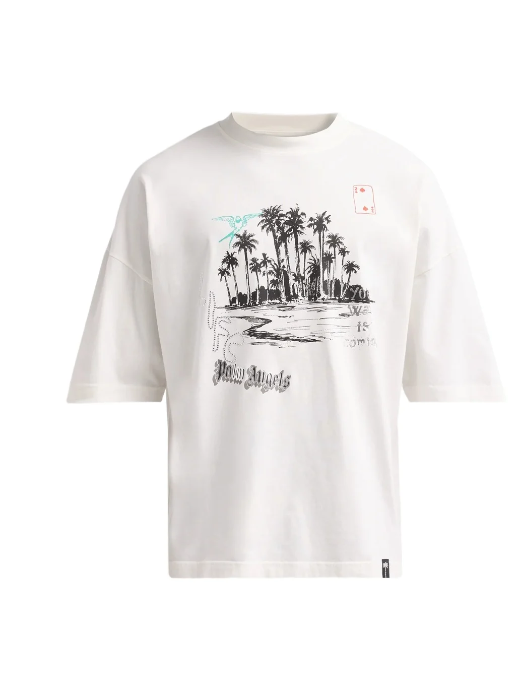 Palm Angels Men's Palm Life Cotton Loose Crewneck T-Shirt