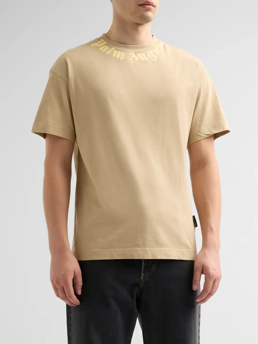 Palm Angels Men's Neck Logo Cotton T-Shirt | Thumbnail 4