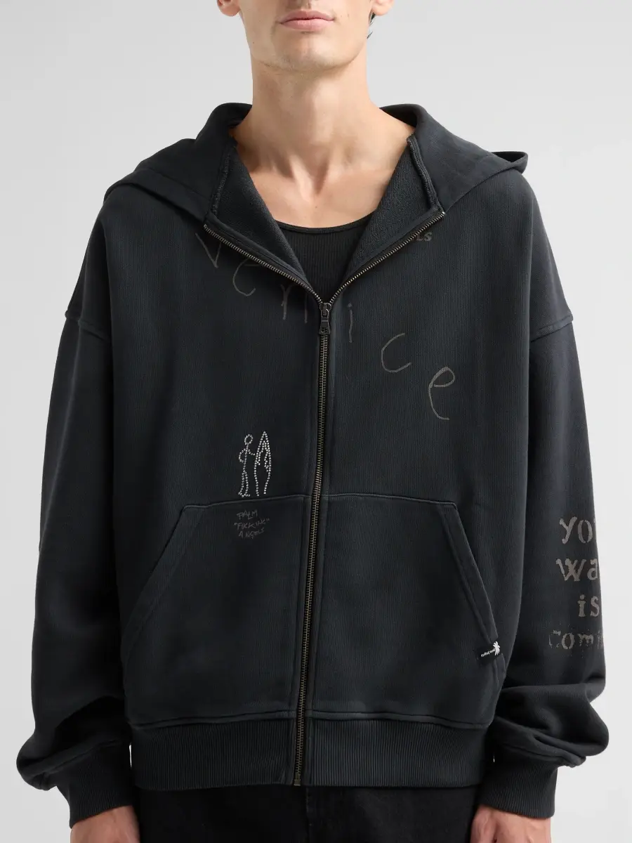 Palm Angels Men's Surfer Dream Loose Full-Zip Hoodie | Thumbnail 5