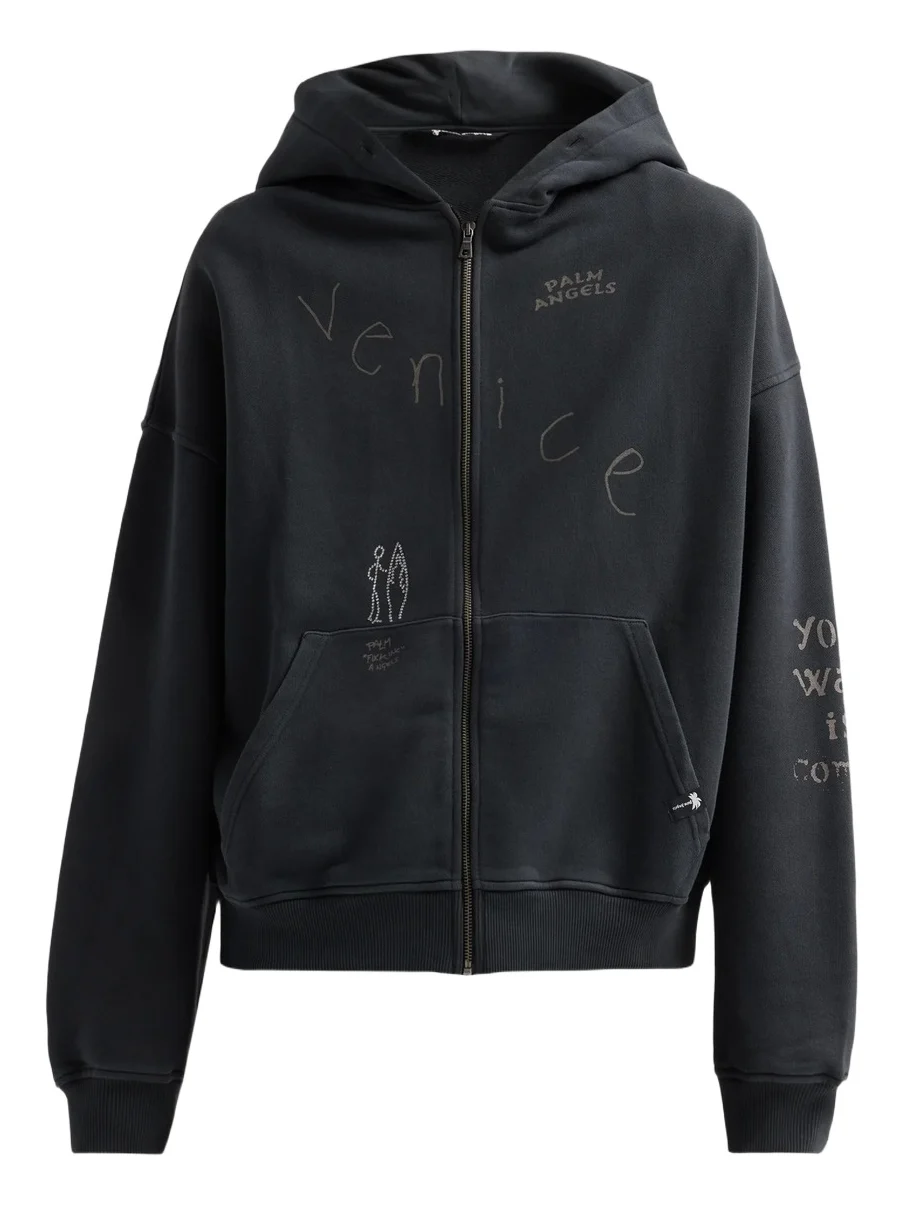 Palm Angels Men's Surfer Dream Loose Full-Zip Hoodie