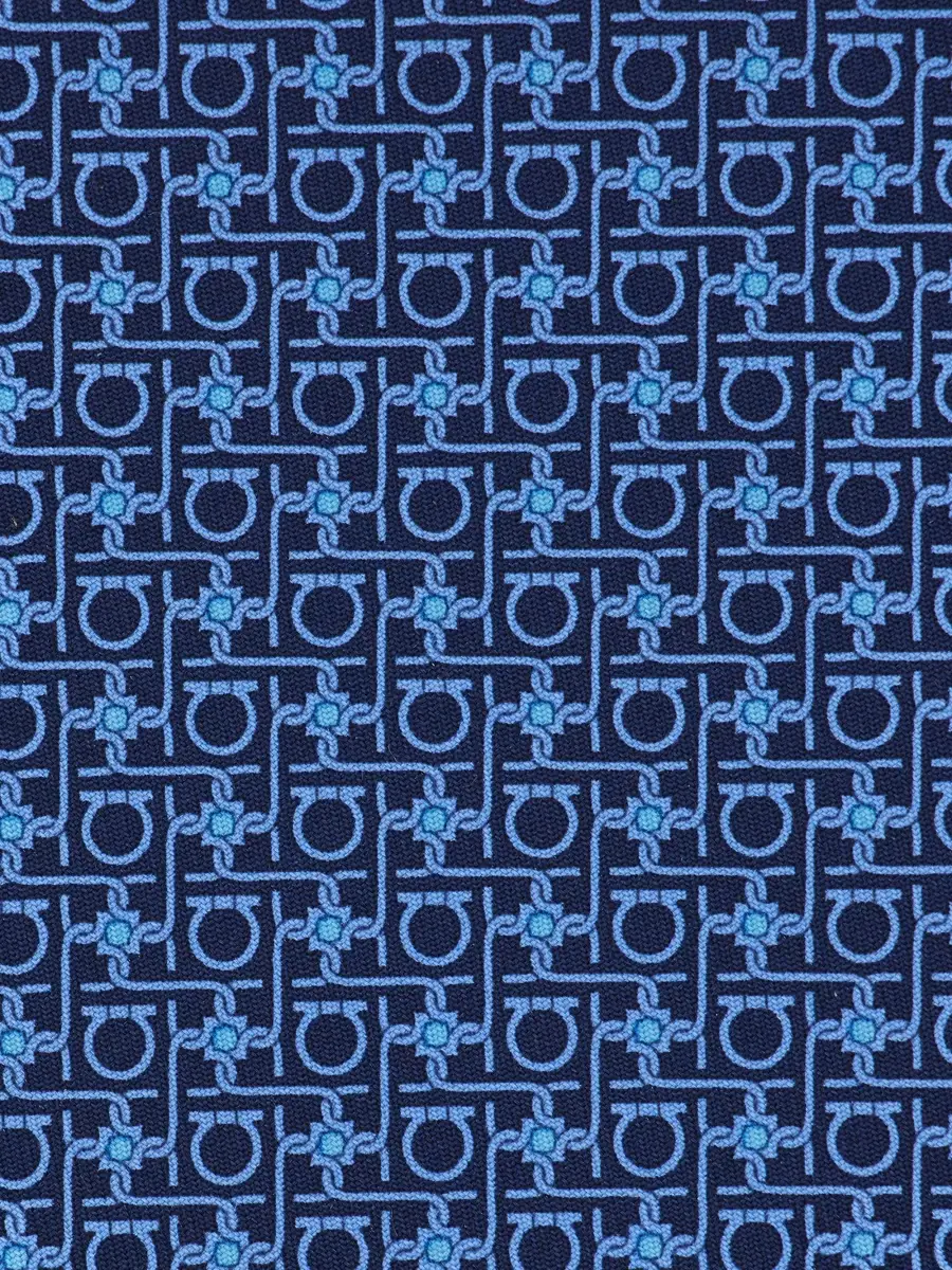 Ferragamo Men's Gancini-Print Silk Tie | Thumbnail 4