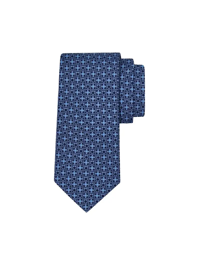Ferragamo Men's Gancini-Print Silk Tie