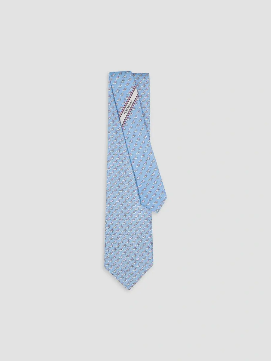 Ferragamo Men's Dachshund-Print Silk Tie | Thumbnail 2
