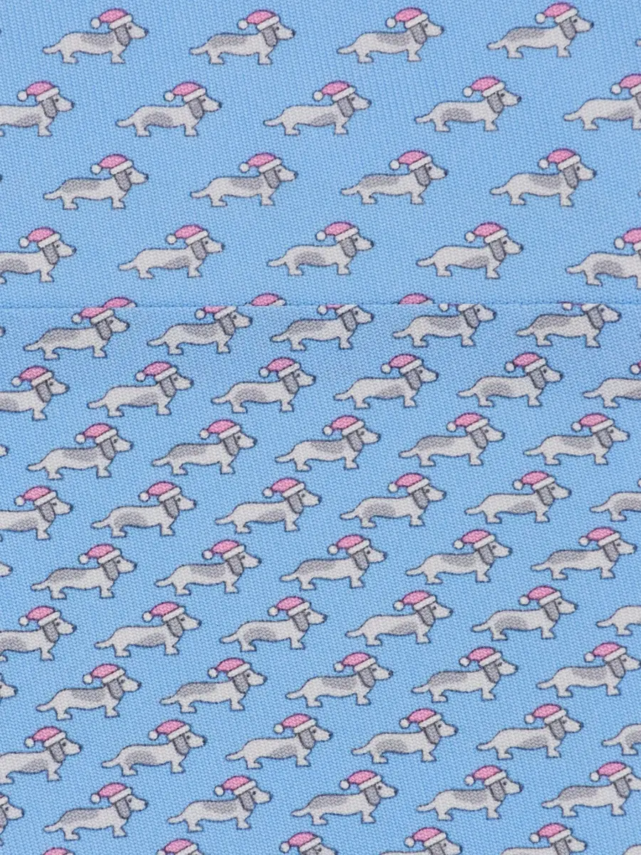 Ferragamo Men's Dachshund-Print Silk Tie | Thumbnail 3